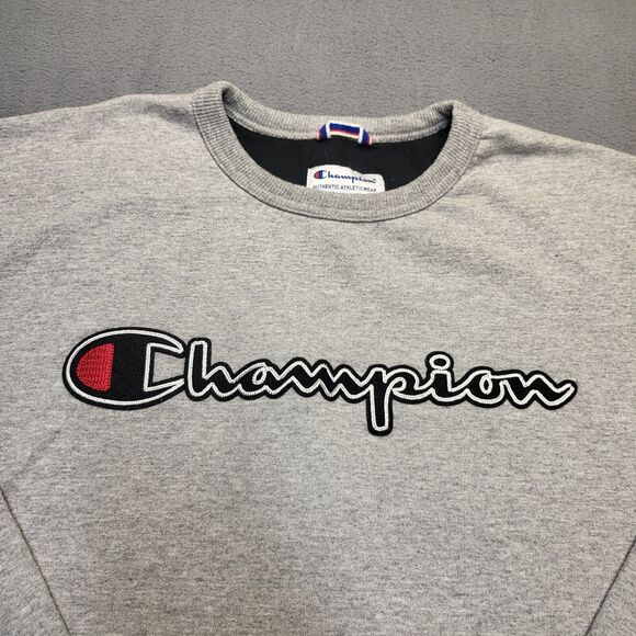 Champion Sweatshirt Mens M Gray Pullover Sweatshirt Long Sleeve - Picture 3 of 8